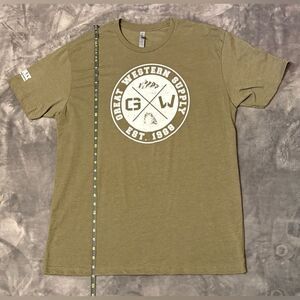 Men’s DeWalt Green Great Western T-Shirt with American Flag Sz XL